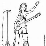 Singer Coloring Pages Guitar Job Rock Star Sheets Occupations Jobs People Pop sketch template