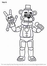 Freddy Funtime Nights Coloring Freddys Fnaf Animatronic Withered Foxy Sister Coloringonly Mangle Circus Ausmalen sketch template