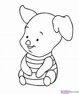 Coloring Pages Disney Cute Baby Tigger Cartoons Characters Drawings Kawaii Step sketch template