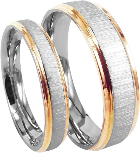 everstone anillo de bodas anillo de pareja anillos de compromiso titanio oro rosa tamano