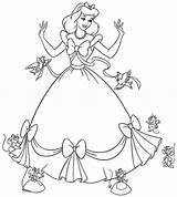 Coloring Cinderella Pages Drawing Dress Mice Princess Print Disney Castle Colouring Printable Kids Caesar Julius Pdf Color Sheets Colour Gown sketch template