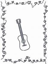 Gitar Funnycoloring Music Advertisement sketch template