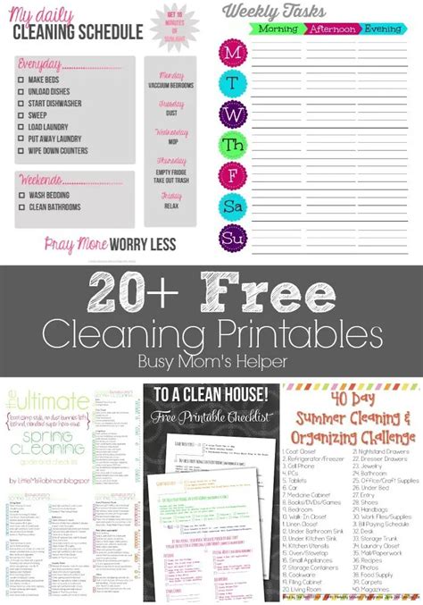 cleaning printables busy moms helper
