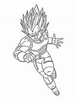 Vegeta Volando Goku Saiyan Coloringhome sketch template