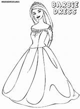 Coloring Dress Pages Barbie Coloringway sketch template