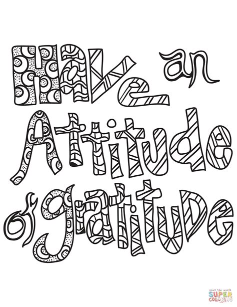 attitude  gratitude coloring page  printable coloring pages