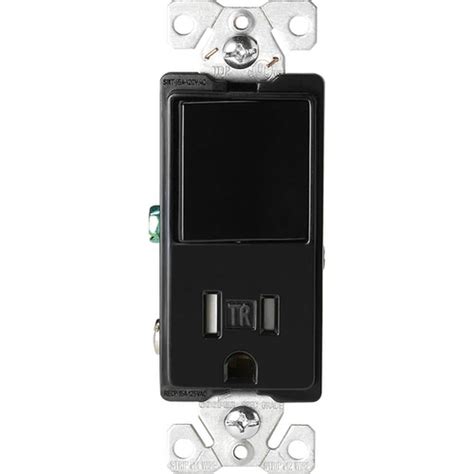 eaton  amp tamper resistant decorator combination single pole switch  receptacle black