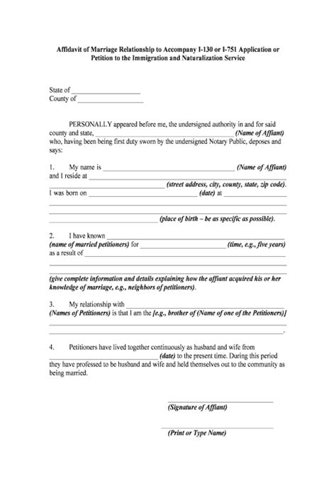 affidavit letter  immigration marriage infoupdateorg