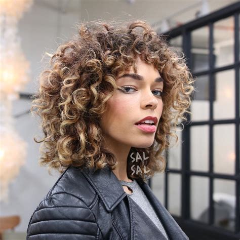 shaggy curly fro  bangs  brunette ombre color  latest hairstyles  men  women