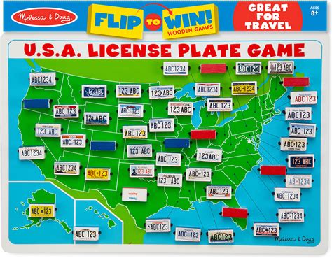 usa license plate game travel game  melissa doug school crossing