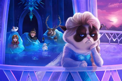 grumpy cat elsa frozen fan art popsugar love and sex photo 5