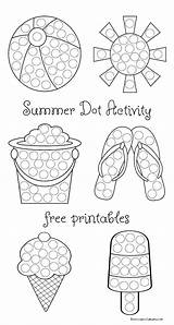 Dot Activity Summer Printables Worksheets Kids Painting Do Work Stickers Great sketch template