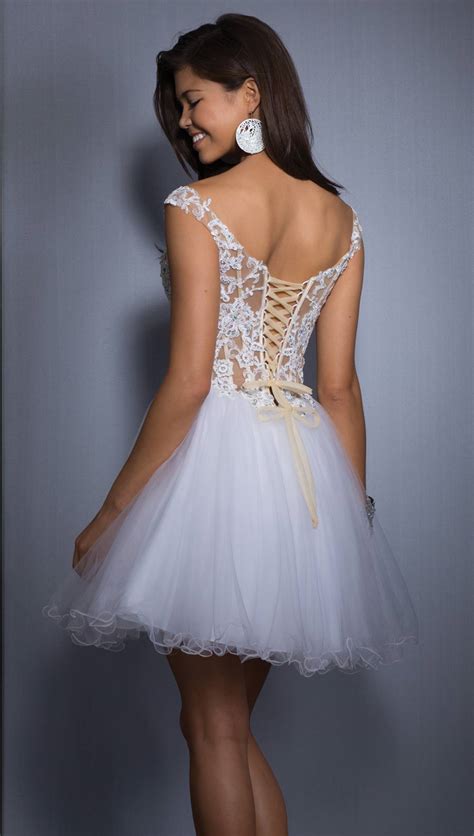 off the shoulders clarisse short prom dress 2519