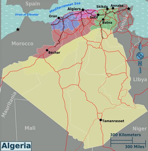 algerien regionen karte