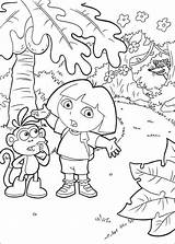 Dora Coloring Explorer Pages Fun Kids Kleurplaten sketch template