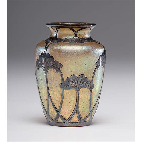 Loetz Art Nouveau Glass Vase With Sterling Overlay Cowan S Auction