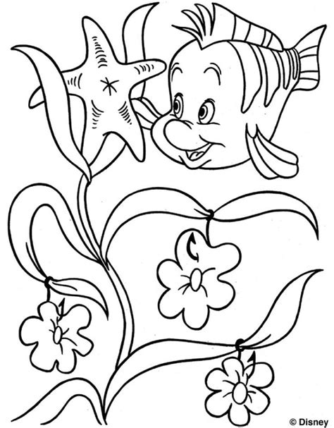 flounder colouring page   mermaid teach arts crafts