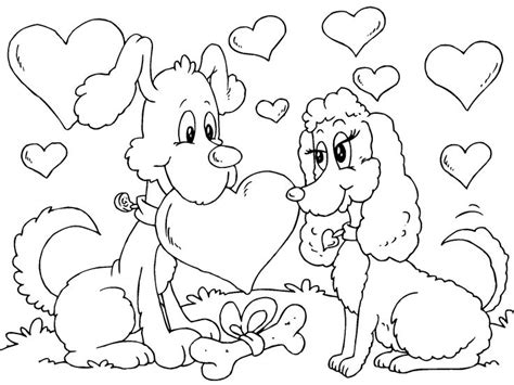 valentines dogs coloring page printable valentines coloring pages