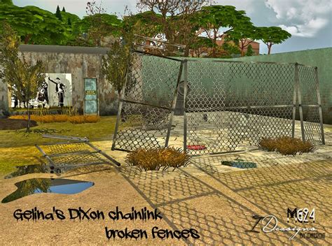 gelinas dixon chainlink broken fences   sims  build sims