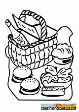 Food Coloring Picnic Pages Getcolorings Printable sketch template