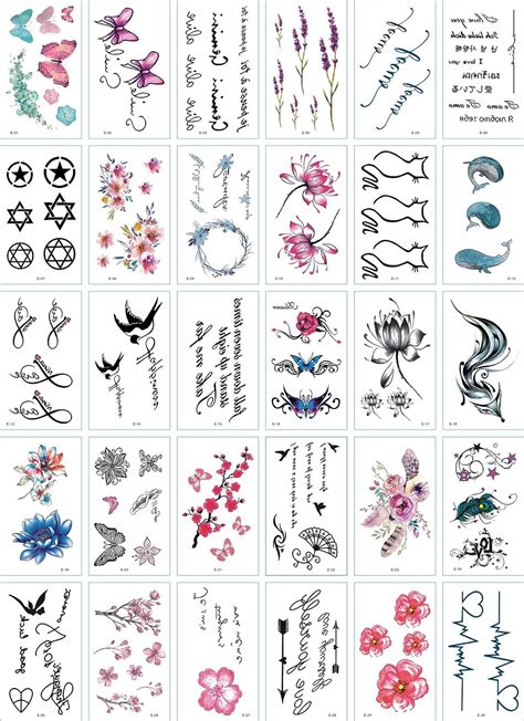 30 sheets cute temporary tattoos by yesallwas fake tattoos stickers for