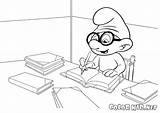 Smurf Smurfs Brainy Coloring Pages Grouchy Cartoons sketch template
