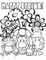 Coloring Spring Pages Printable Happy Break Springtime Print Time Adults Sheets Colouring Kids Color Sheet Clipart Size Getcolorings Animals Getdrawings sketch template