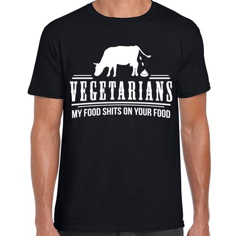Funny Vegetarian Joke Printed Mens T Shirt Offensive Adult Humour