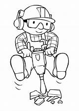 Bob Builder Coloring Pages Hammering sketch template