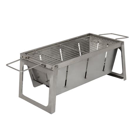 stainless steel foldaway charcoal grill  traveled living