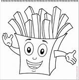 Coloring Fries French Character Pages Book Food sketch template
