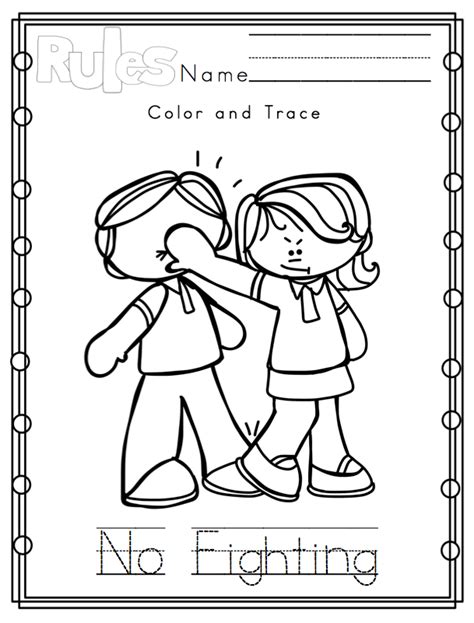 printable classroom rules coloring pages nursery class activities