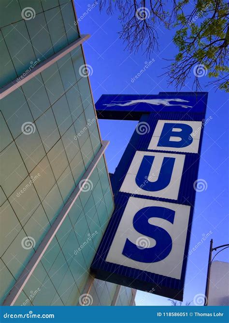 bus station sign editorial photo image  perspective