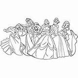 Coloring Princesses Prinsesse Vakre Fairy Prinsesser Jenta Lille Frozen Prinsessen Magisk Pinne sketch template
