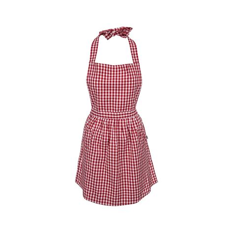 now designs red gingham classic apron