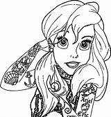 Coloring Tattoo Pages Disney Princess Ariel Mermaid Tattooed Tattoos Drawing Now Color Printable Cartoon Cool Cry Smile Later Template 3d sketch template