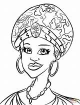 Coloring African Africa Pages Woman Portrait Printable Color Supercoloring Drawing Beautiful sketch template