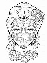 Coloring Dia Muertos Pages Los Adult Printable Adults Recommended sketch template