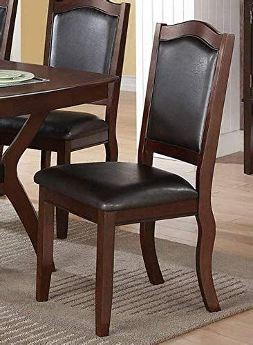 set   modern espresso faux leather dining chairs  dark brown