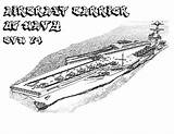 Coloring Carrier Pages Aircraft Navy Cvn Ship Naval Template sketch template