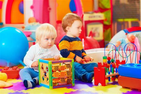 cute toddler kids  educational center kindergarten stock image