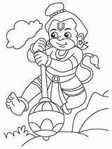Hanuman Ji Coloring Pages Cloud Drawing Kids Lord Getdrawings Print Getcolorings sketch template