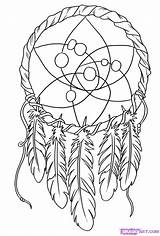 Dream Catcher Coloring Dreamcatcher Pages Drawing Catchers Native American Step Draw Drawings Printable Color Colouring Adult Tattoo Kids Print Easy sketch template