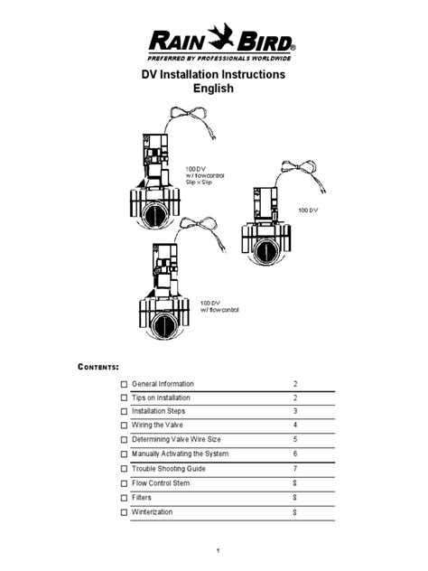 rain bird valves manuals  vacuum tube valve