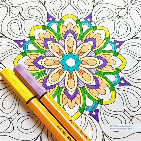 ebb  flow mandala  coloring page   print