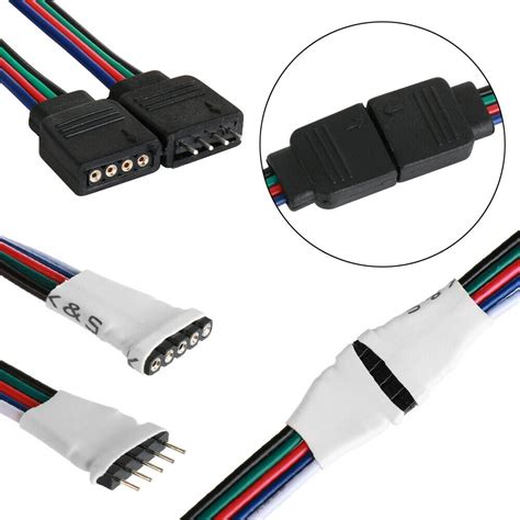 pin pin pin led cable male female connector adapter wire    smd rgb rgbw rgb