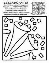 Collaborative Radial Symmetry Knitting Straw sketch template