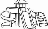 Playground Sliding Parque Coloringpagesfortoddlers sketch template