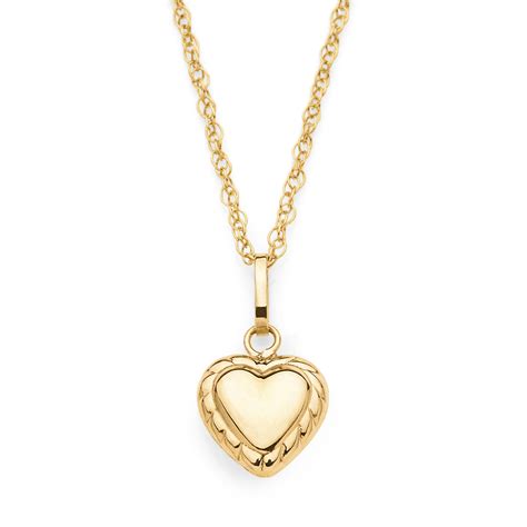 disney princess girls  gold heart pendant necklace