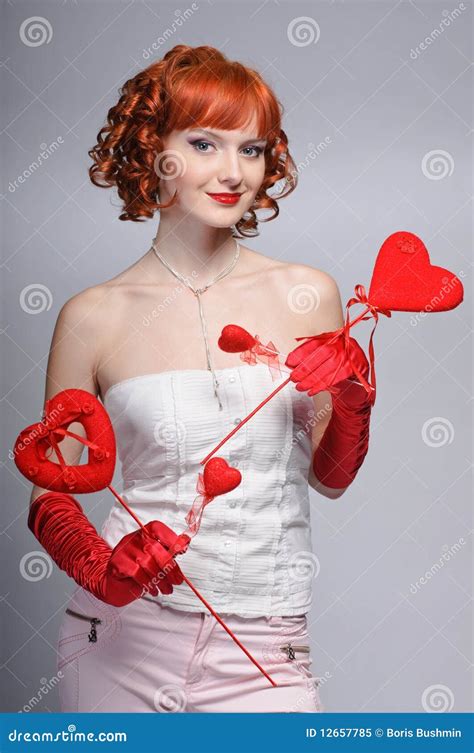 girl  hearts stock image image  romantic happiness